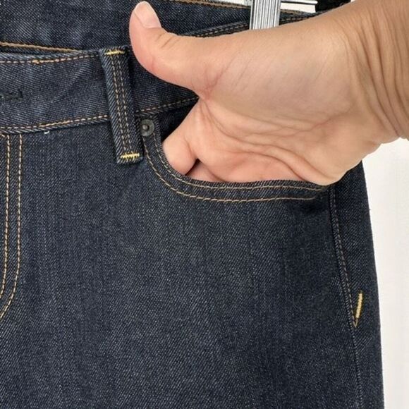 LOFT Modern Slim Fit Dark Wash blue Jeans Size 10 Mid Rise 32” inseam tall - Picture 6 of 12